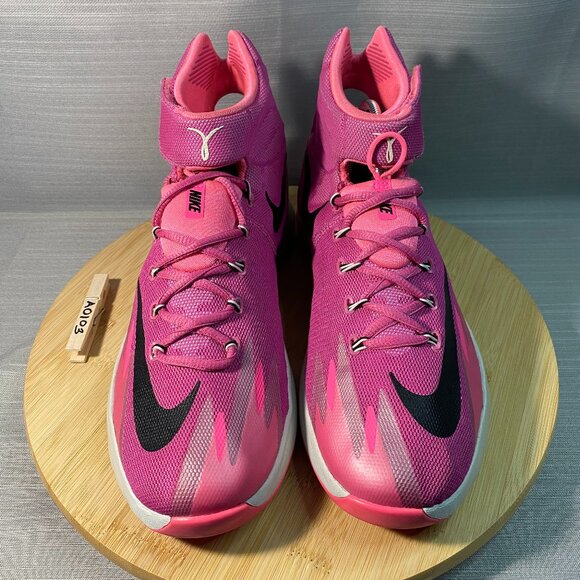 2013 Nike Zoom Hyperev Pink Breast Cancer Awareness Shoes Sneaker Sz 9.5M A0103 - Picture 2 of 7